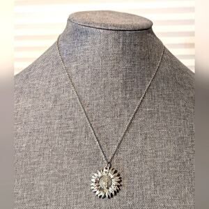 925 Silver Chain You Are My Sunshine Articulated Sunflower Boho Necklace